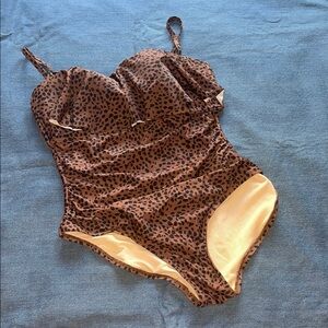 Leopard Print One-Piece Swimsuit